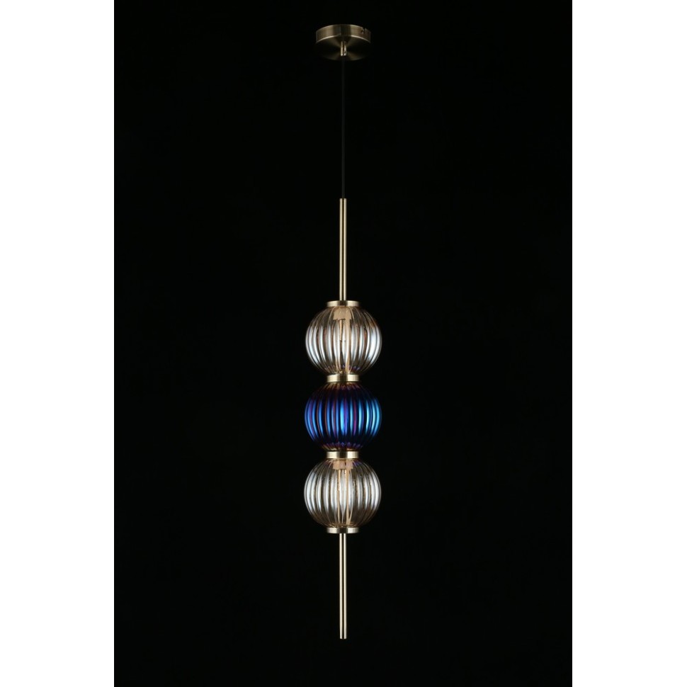 Светильник подвесной Aployt Zhizel APL.608.16.03 янтарный, синий, G9*3*40W