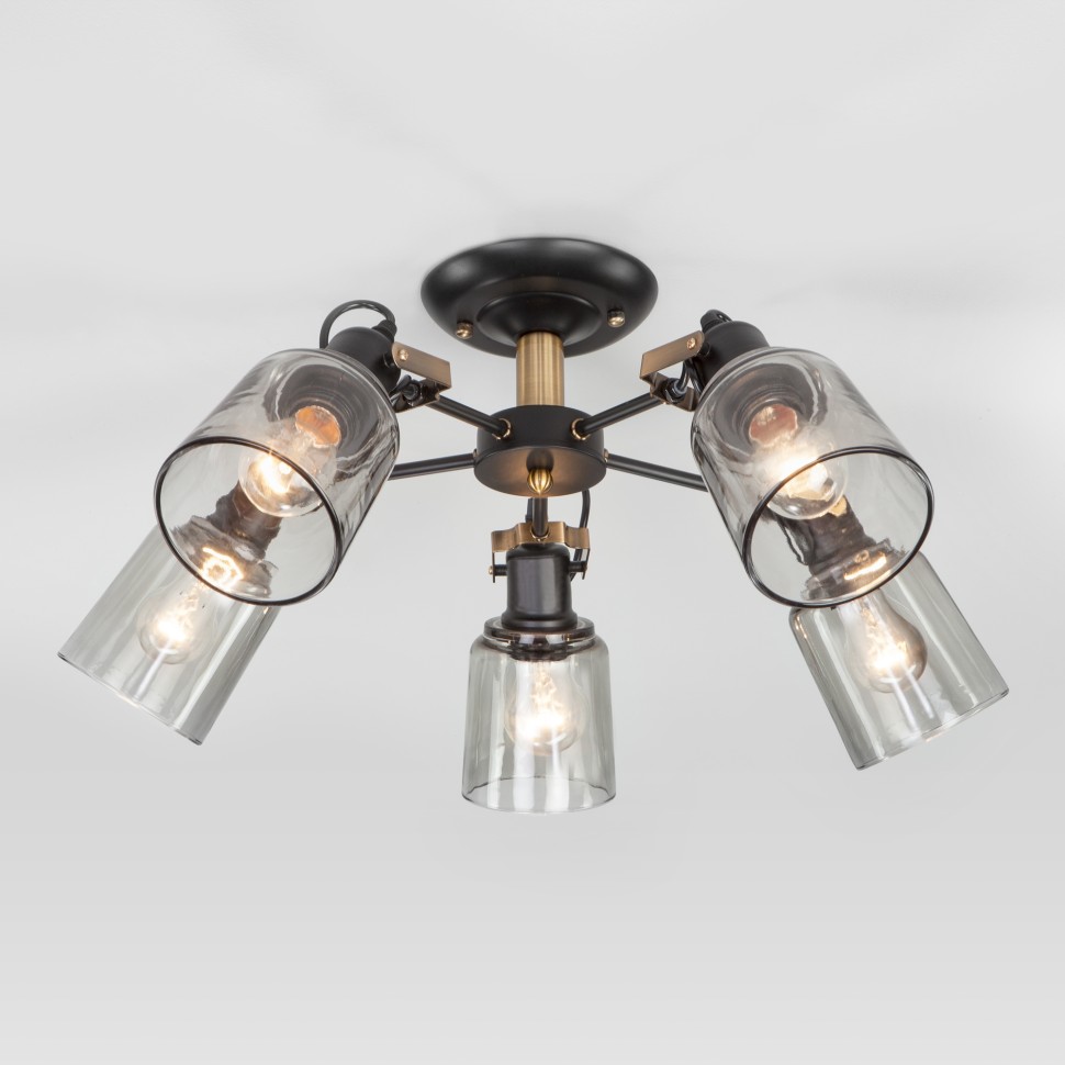 70111/5 Eurosvet Astor потолочная люстра Лофт, черный, E27*5*60W