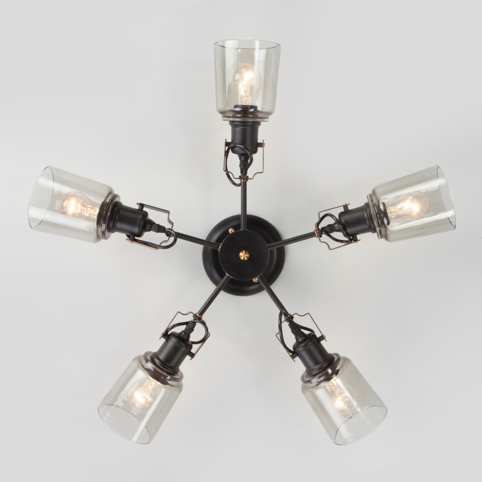 70111/5 Eurosvet Astor потолочная люстра Лофт, черный, E27*5*60W