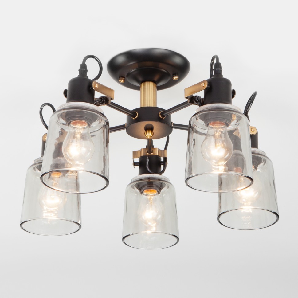 70111/5 Eurosvet Astor потолочная люстра Лофт, черный, E27*5*60W