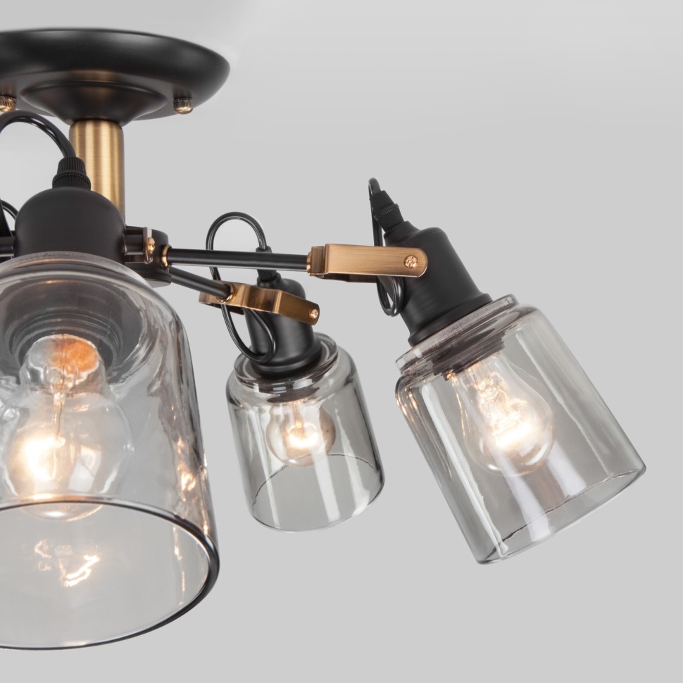 70111/5 Eurosvet Astor потолочная люстра Лофт, черный, E27*5*60W