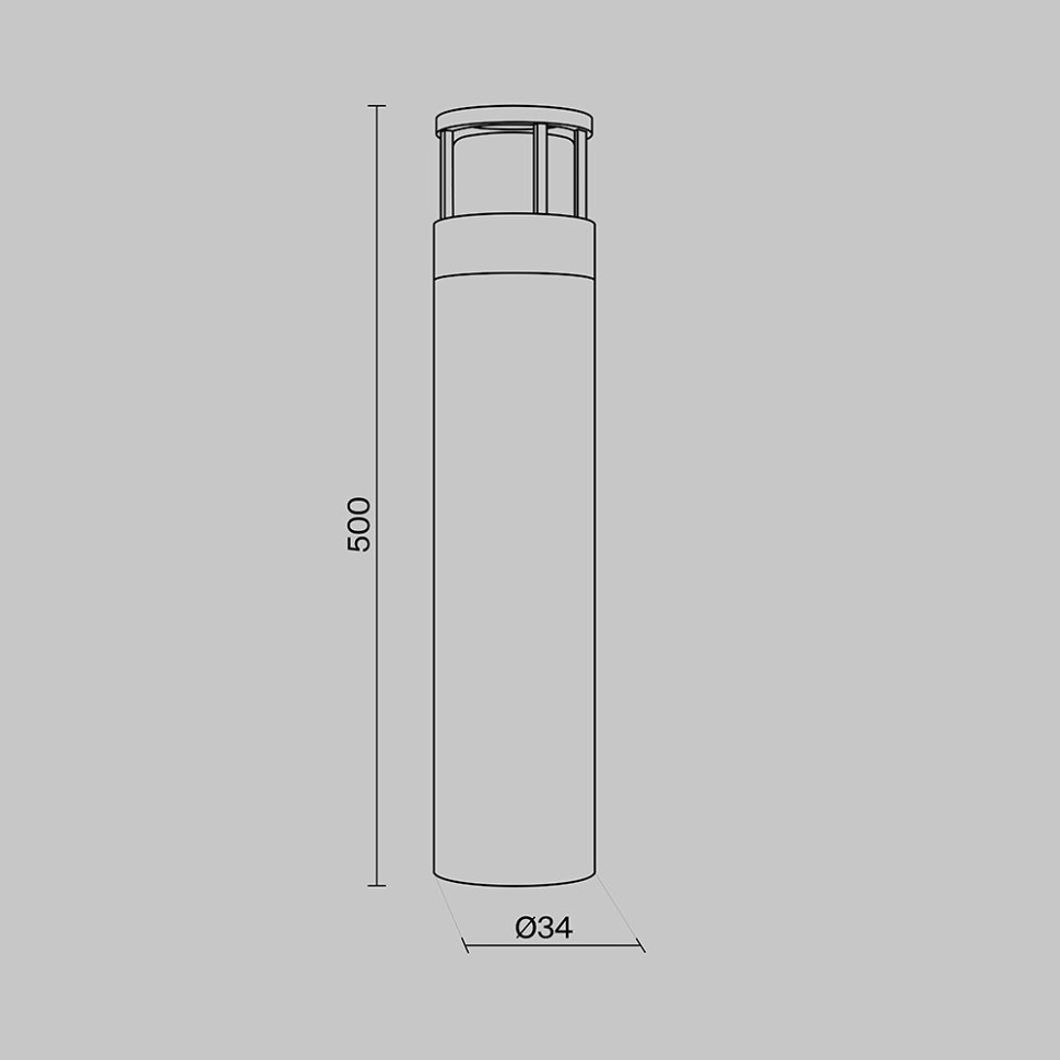 O011FL-L6B MAYTONI Наземный светодиодный светильник Wolseley Road, IP54, 6W, 3000K, 50см, черный