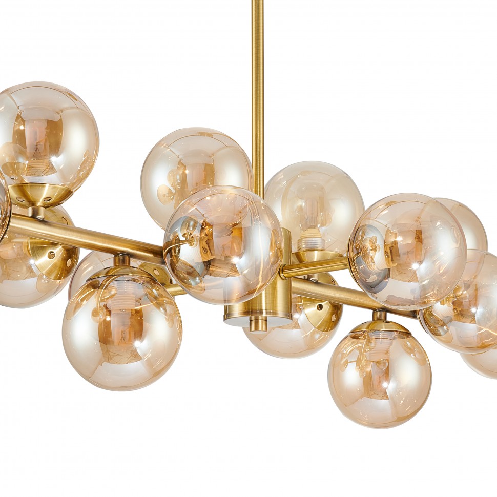 2649-14P Favourite современная люстра на штанге Varietas, латунь, янтарный, 14*G9