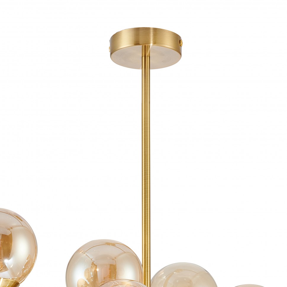 2649-14P Favourite современная люстра на штанге Varietas, латунь, янтарный, 14*G9