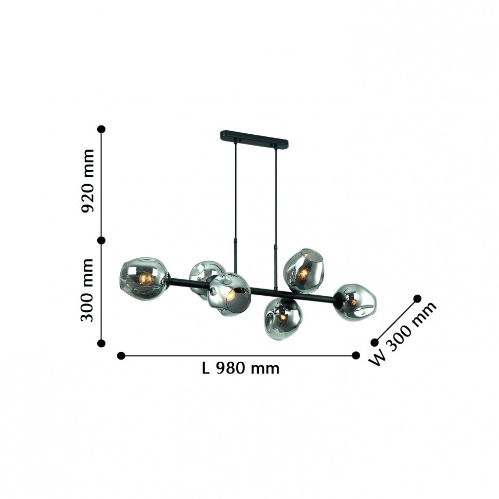 2361-6P FAVOURITE подвесной светильник на штанге Traube, черный