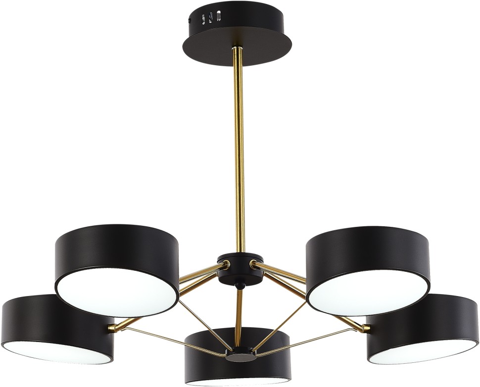 SLE6005-402-05 EVOLUCE Valle черная светодиодная люстра на штанге, 5*10W, с пультом 3000-6000K