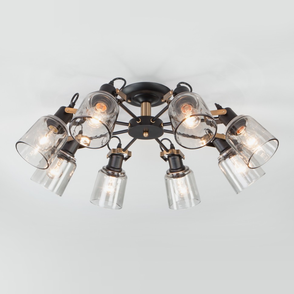 70111/8 Eurosvet Astor потолочная люстра Лофт, черный, E27*8*60W