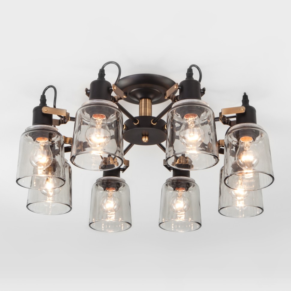 70111/8 Eurosvet Astor потолочная люстра Лофт, черный, E27*8*60W