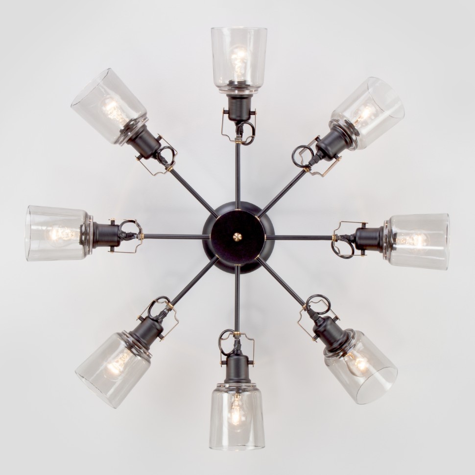 70111/8 Eurosvet Astor потолочная люстра Лофт, черный, E27*8*60W