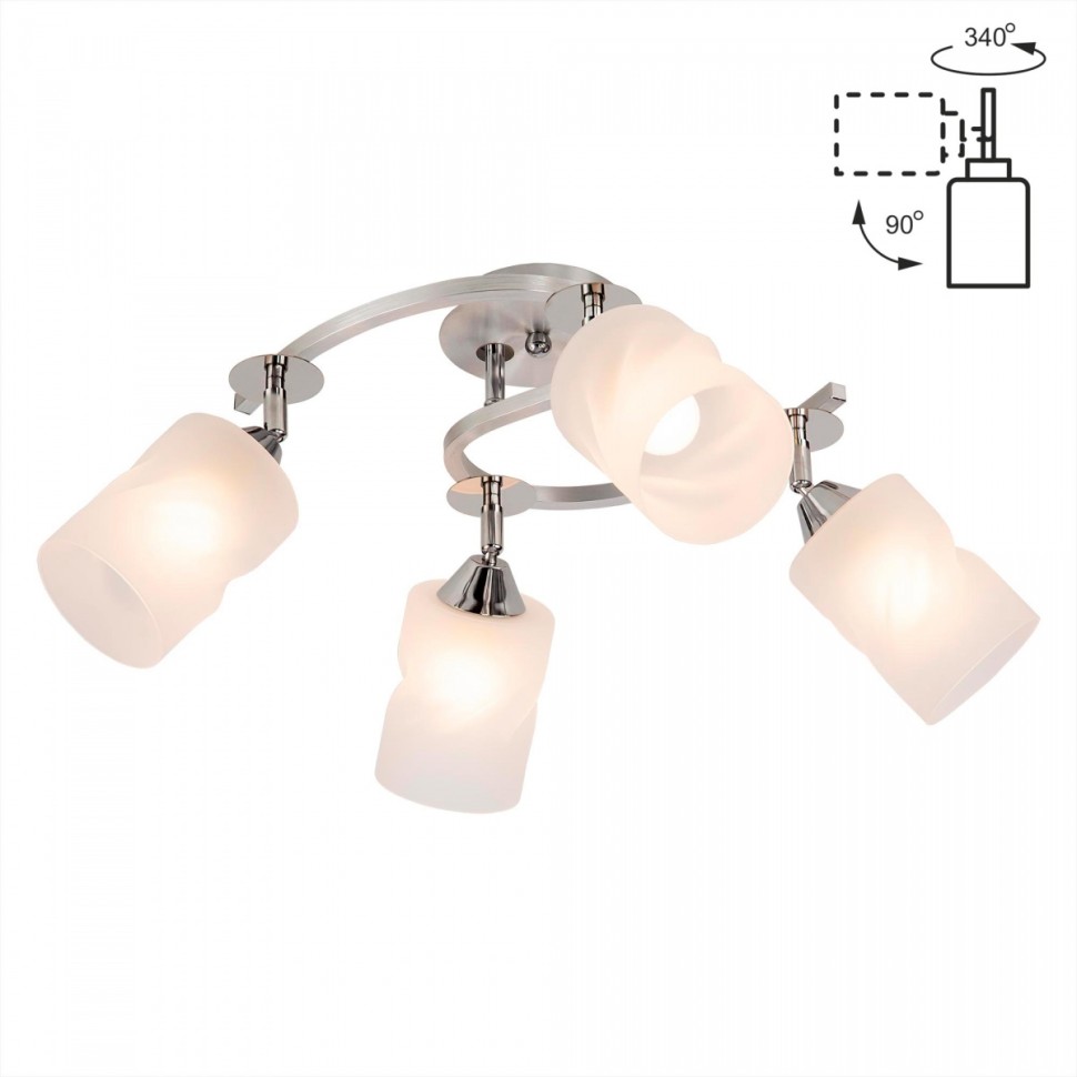 CL119240 Citilux Потолочная люстра Сиерра, алюминий, хром, E27*4*75W