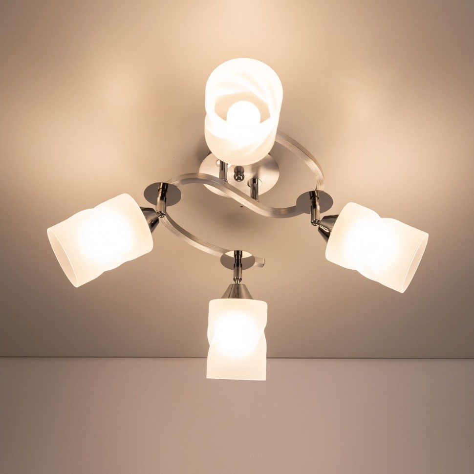 CL119240 Citilux Потолочная люстра Сиерра, алюминий, хром, E27*4*75W