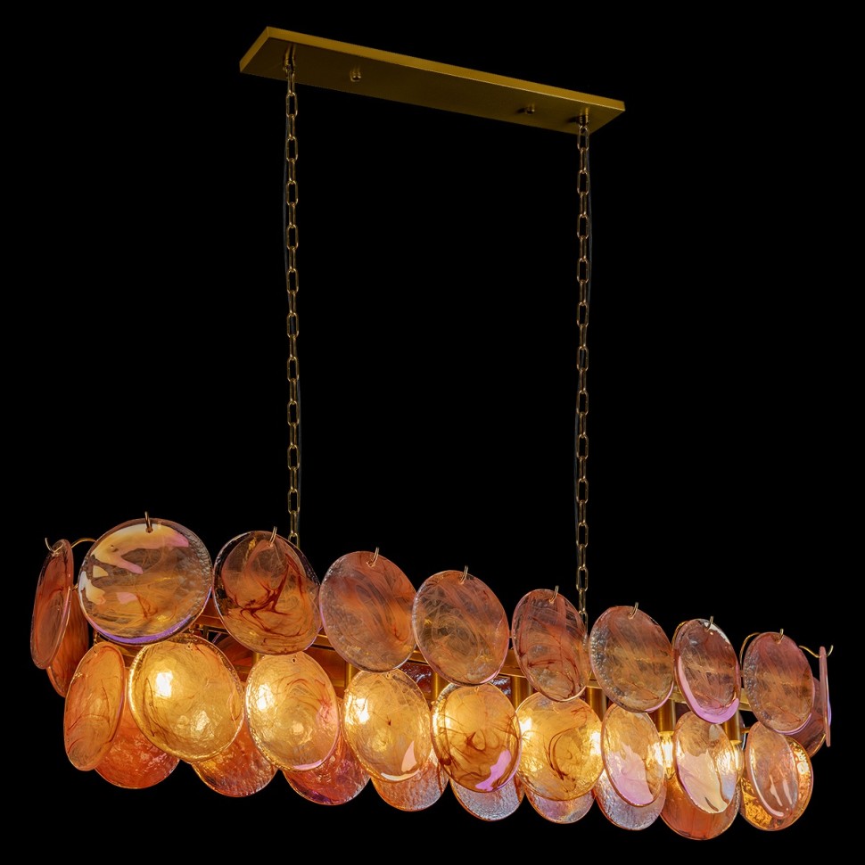 10492/1200R Pink LOFT IT подвесная люстра Lolly, золото/розовый, E14*8*40W, 120см длина