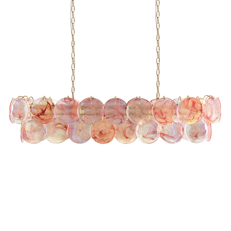 10492/1200R Pink LOFT IT подвесная люстра Lolly, золото/розовый, E14*8*40W, 120см длина
