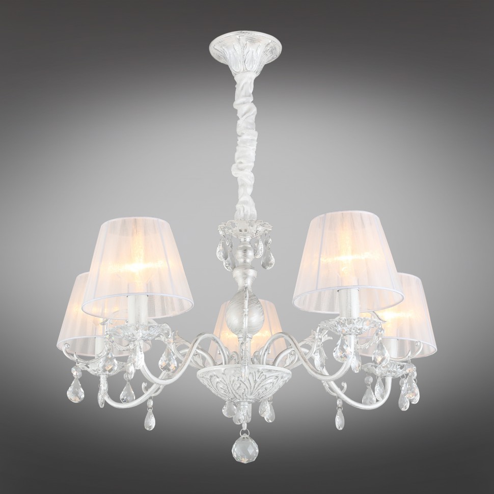 OML-53213-05 OMNILUX подвесная люстра Bantine, белая с серебряной патиной