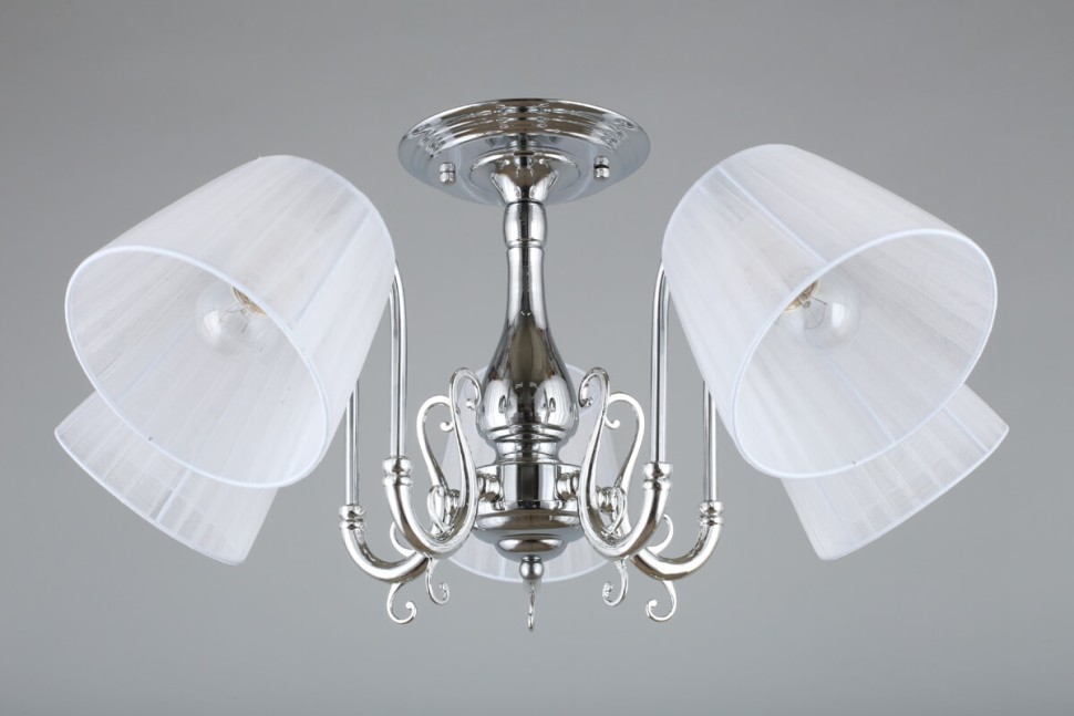 OML-29127-05 OMNILUX Leonessa потолочная люстра, хром, белый, E27*5*60W