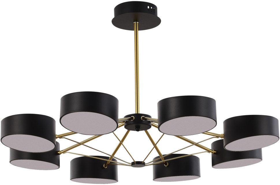 SLE6005-402-08 EVOLUCE Valle черная светодиодная люстра на штанге, 8*10W, с пультом 3000-6000K