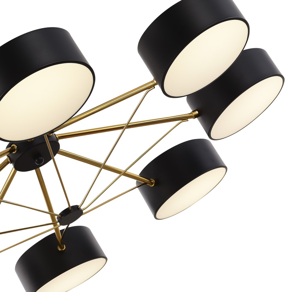 SLE6005-402-08 EVOLUCE Valle черная светодиодная люстра на штанге, 8*10W, с пультом 3000-6000K