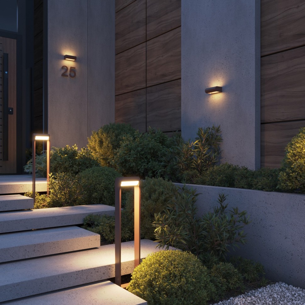 7118/12GLA ODEON LIGHT NATURE Ландшафтный светодиодный светильник TWINSET, коричневый/металл IP65, 12W, 900Лм, 3000K, угол рассеивания 120°, 80см, подвижный плафон