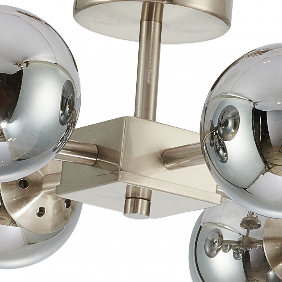 2650-10U Favourite современная потолочная люстра Varietas, никель, дымчатый, 10*G9