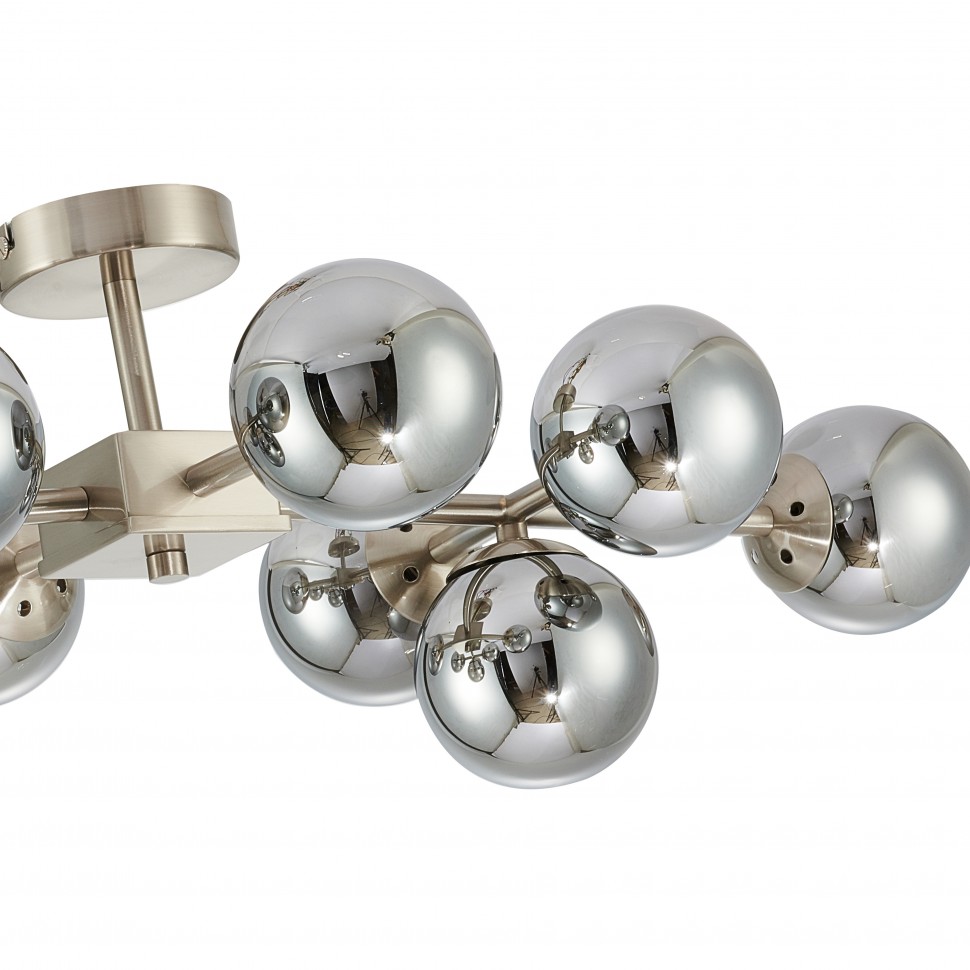 2650-10U Favourite современная потолочная люстра Varietas, никель, дымчатый, 10*G9