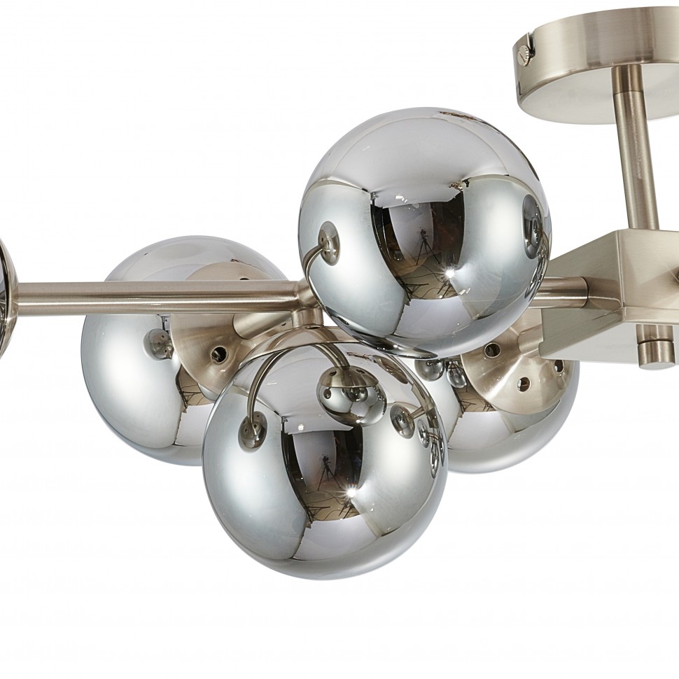 2650-10U Favourite современная потолочная люстра Varietas, никель, дымчатый, 10*G9