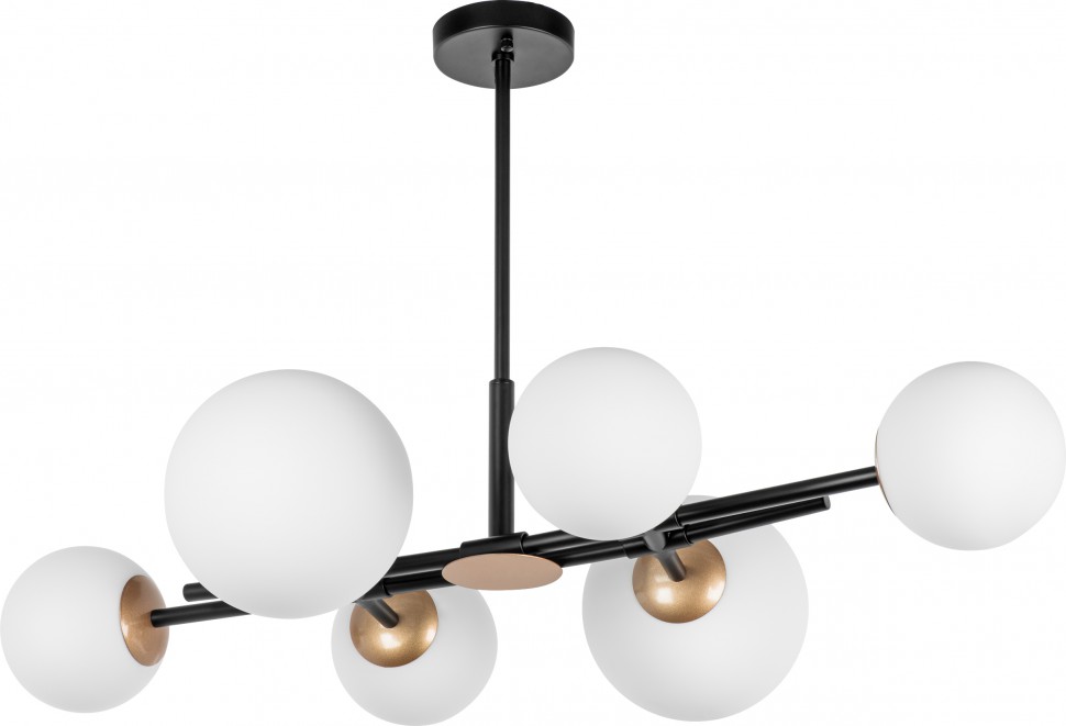 815460 LIGHTSTAR потолочная люстра на штанге Croco, черный и золото, Е14*6*40W