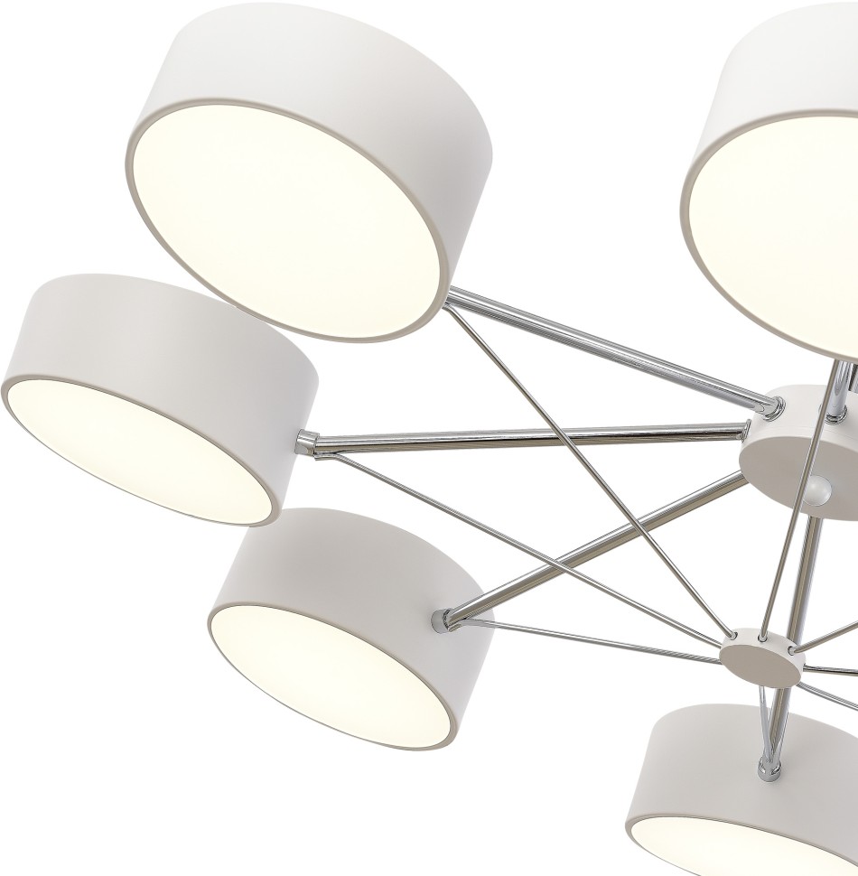 SLE6005-502-08 EVOLUCE Valle белая светодиодная люстра на штанге, 8*10W, с пультом 3000-6000K