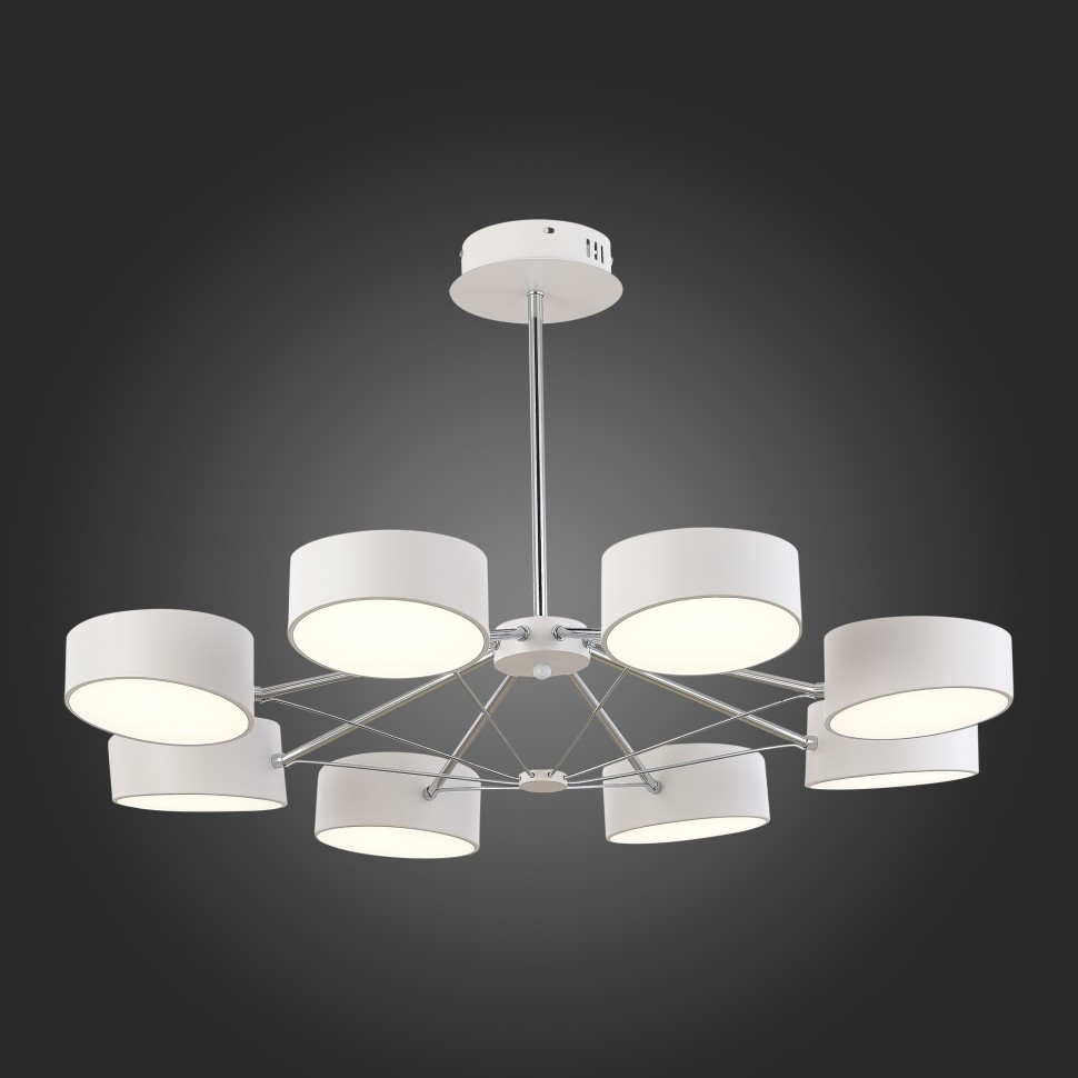 SLE6005-502-08 EVOLUCE Valle белая светодиодная люстра на штанге, 8*10W, с пультом 3000-6000K