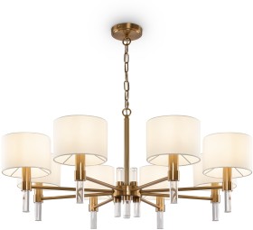 FR5186PL-08BS Freya Подвесная люстра Lino, латунь, E14*8*40W, 88см диаметр
