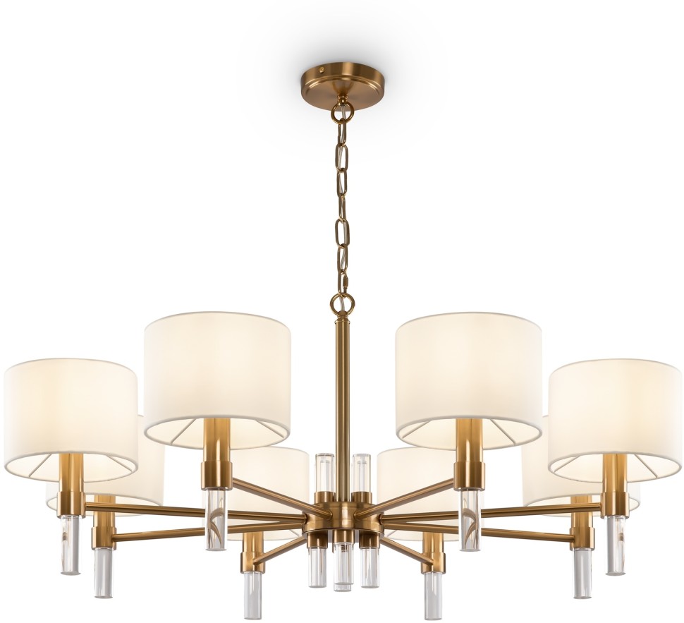 FR5186PL-08BS Freya Подвесная люстра Lino, латунь, E14*8*40W, 88см диаметр