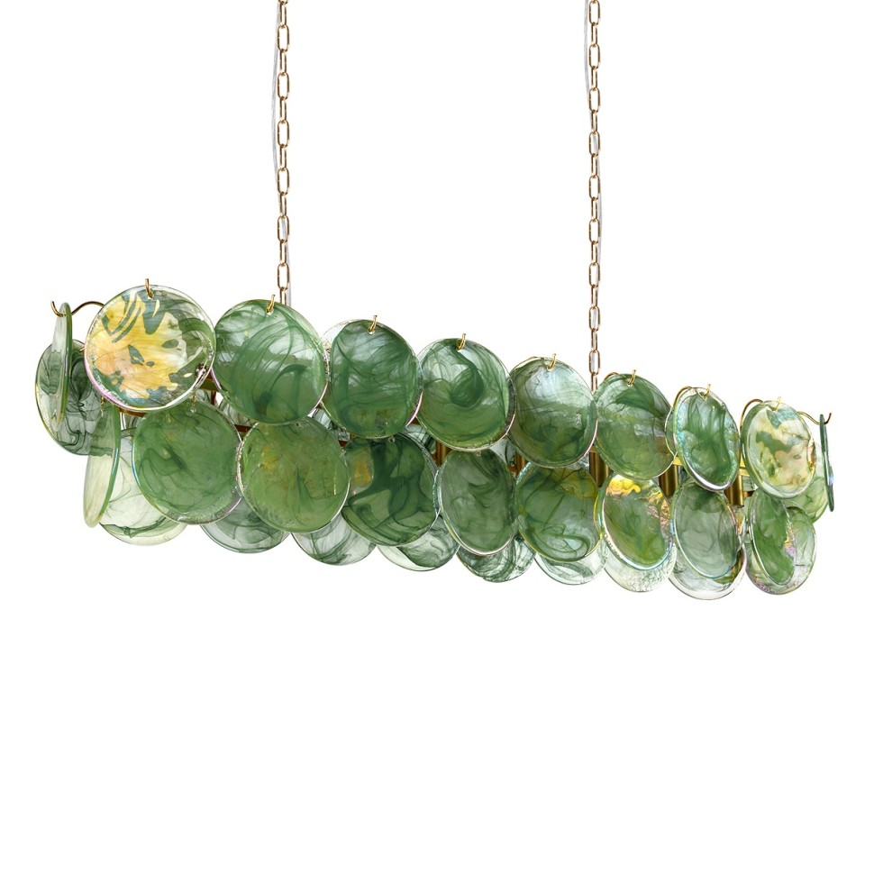 10492/1200R Green LOFT IT подвесная люстра Lolly, золото/зеленый, E14*8*40W, 120см длина