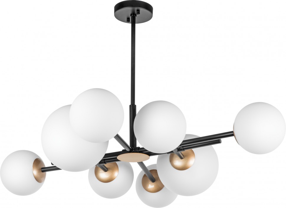 815480 LIGHTSTAR люстра на штанге Croco, черный и золото, Е14*8*40W