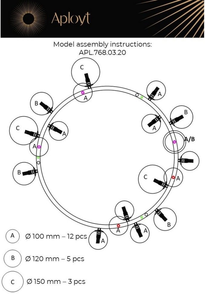 APL.768.03.20 APLOYT подвесная люстра Lilian, G9*20*20W