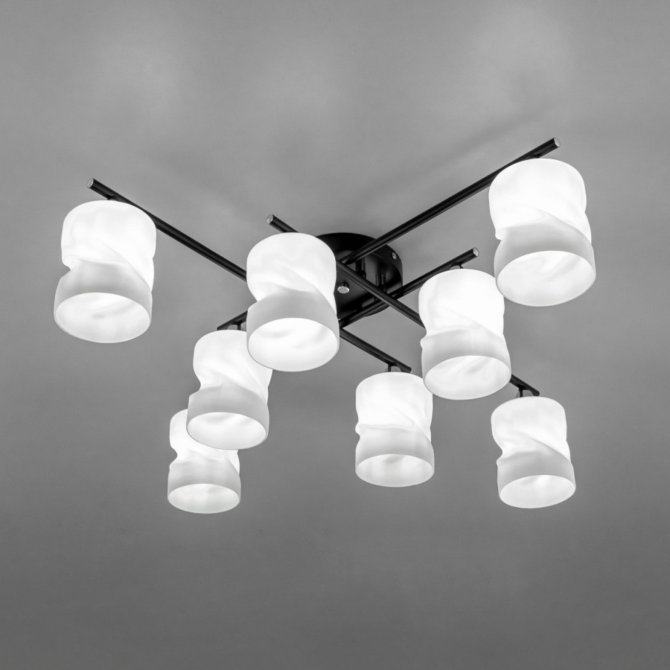 CL132185 Citilux Люстра потолочная Нильс, черный, хром, E27*8*60W