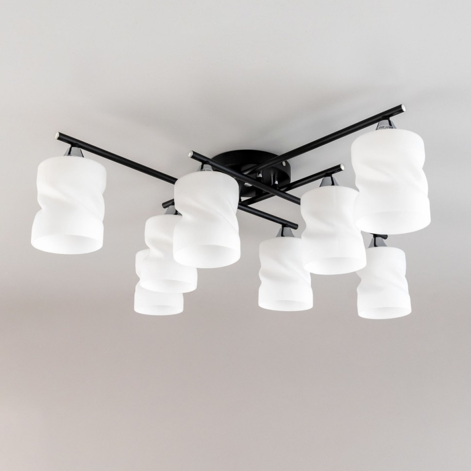 CL132185 Citilux Люстра потолочная Нильс, черный, хром, E27*8*60W