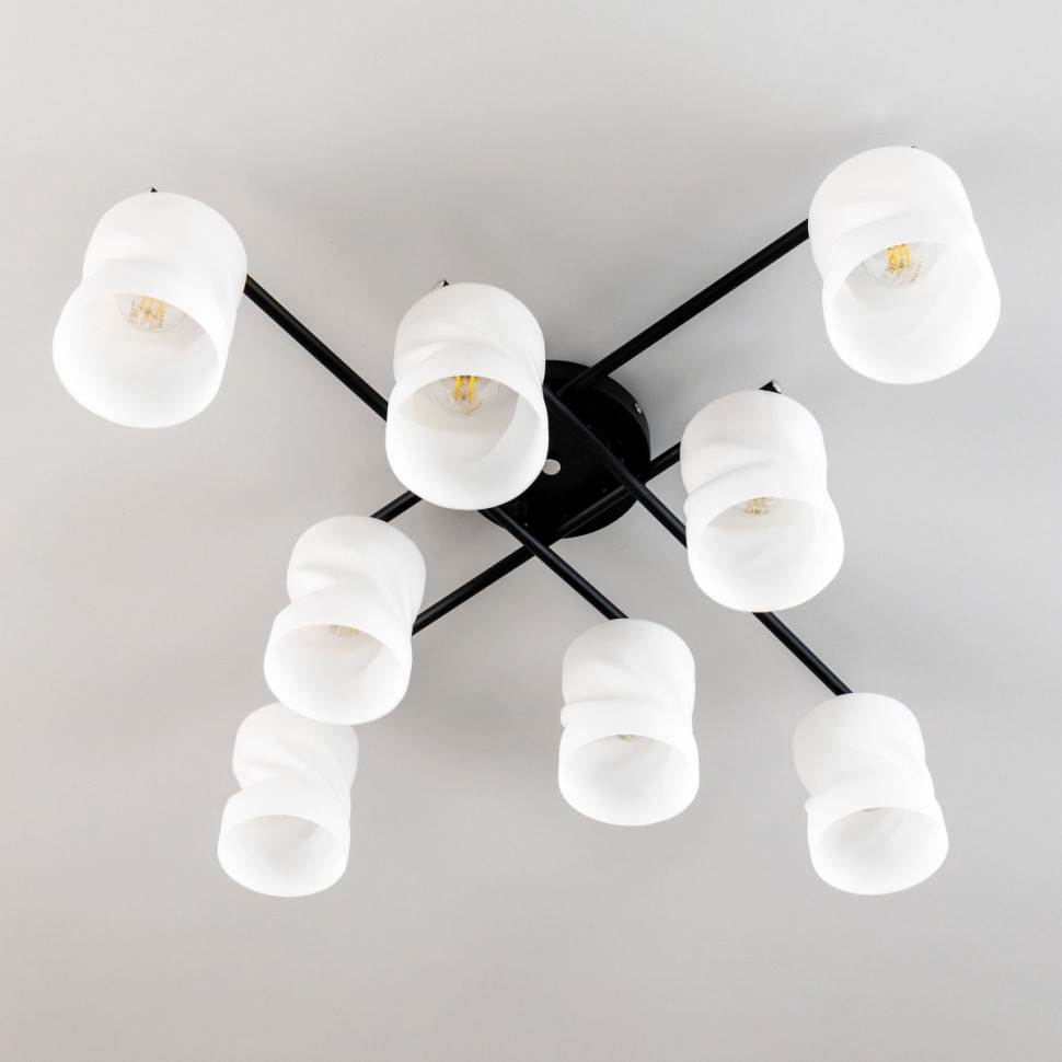 CL132185 Citilux Люстра потолочная Нильс, черный, хром, E27*8*60W