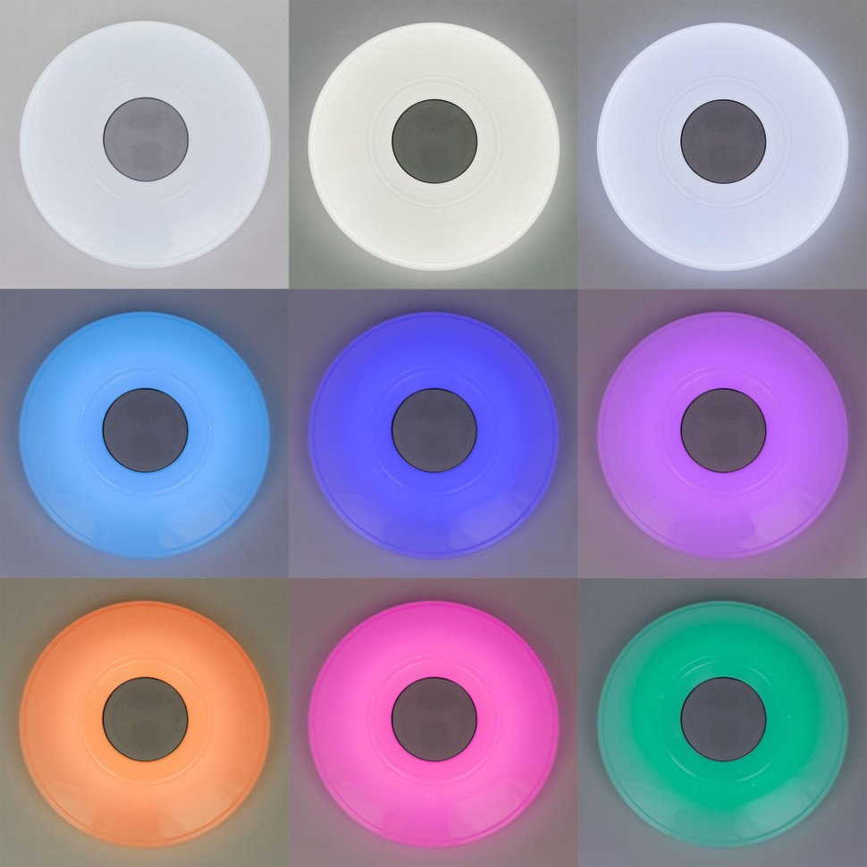 CL703M60 CITILUX светодиодный потолочный музыкальный светильник с пультом RGB MP3 Light & Music, регулировка цвета, цветовой температуры и яркости, ночной режим, диаметр 50см