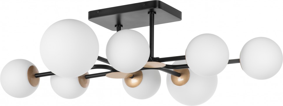 815380 LIGHTSTAR потолочный светильник на штанге Croco, черный и золото, Е14*8*40W