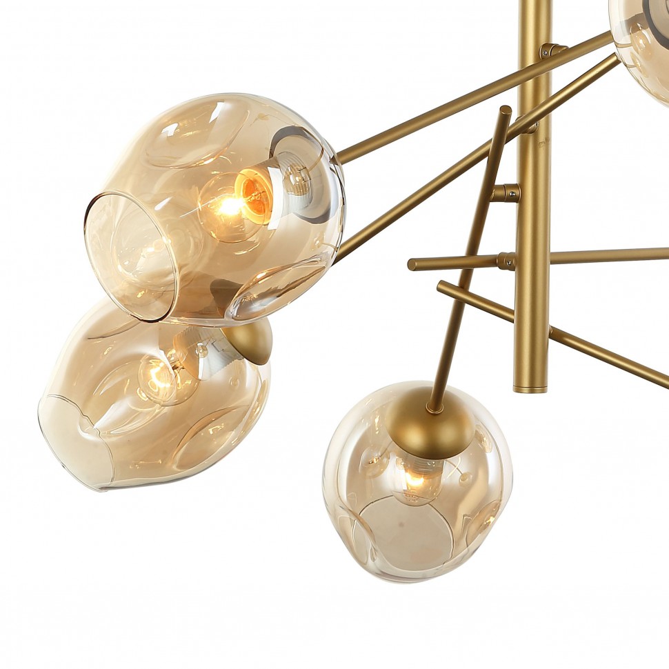 2360-6P FAVOURITE подвесная люстра на штанге Traube, золото и янтарный