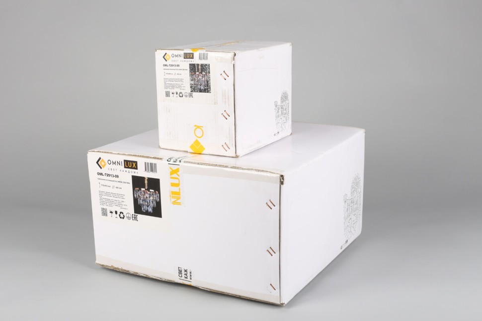 OML-72913-09 OMNILUX Volpedo подвесная люстра каскад из хрусталя, E14*9*40W, 45см диаметр