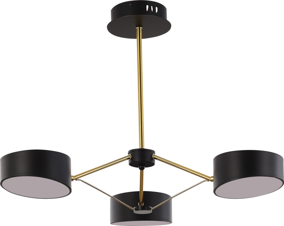 SLE6005-402-03 EVOLUCE Valle черная светодиодная люстра на штанге, 3*10W, с пультом 3000-6000K