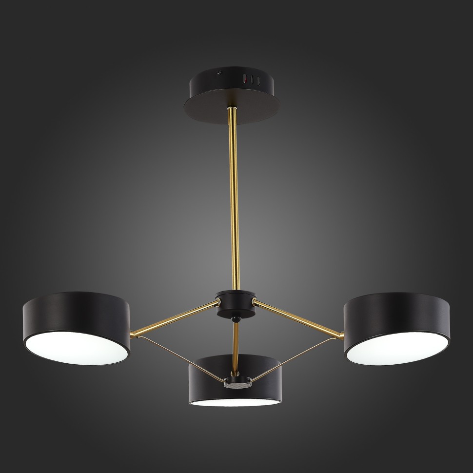 SLE6005-402-03 EVOLUCE Valle черная светодиодная люстра на штанге, 3*10W, с пультом 3000-6000K