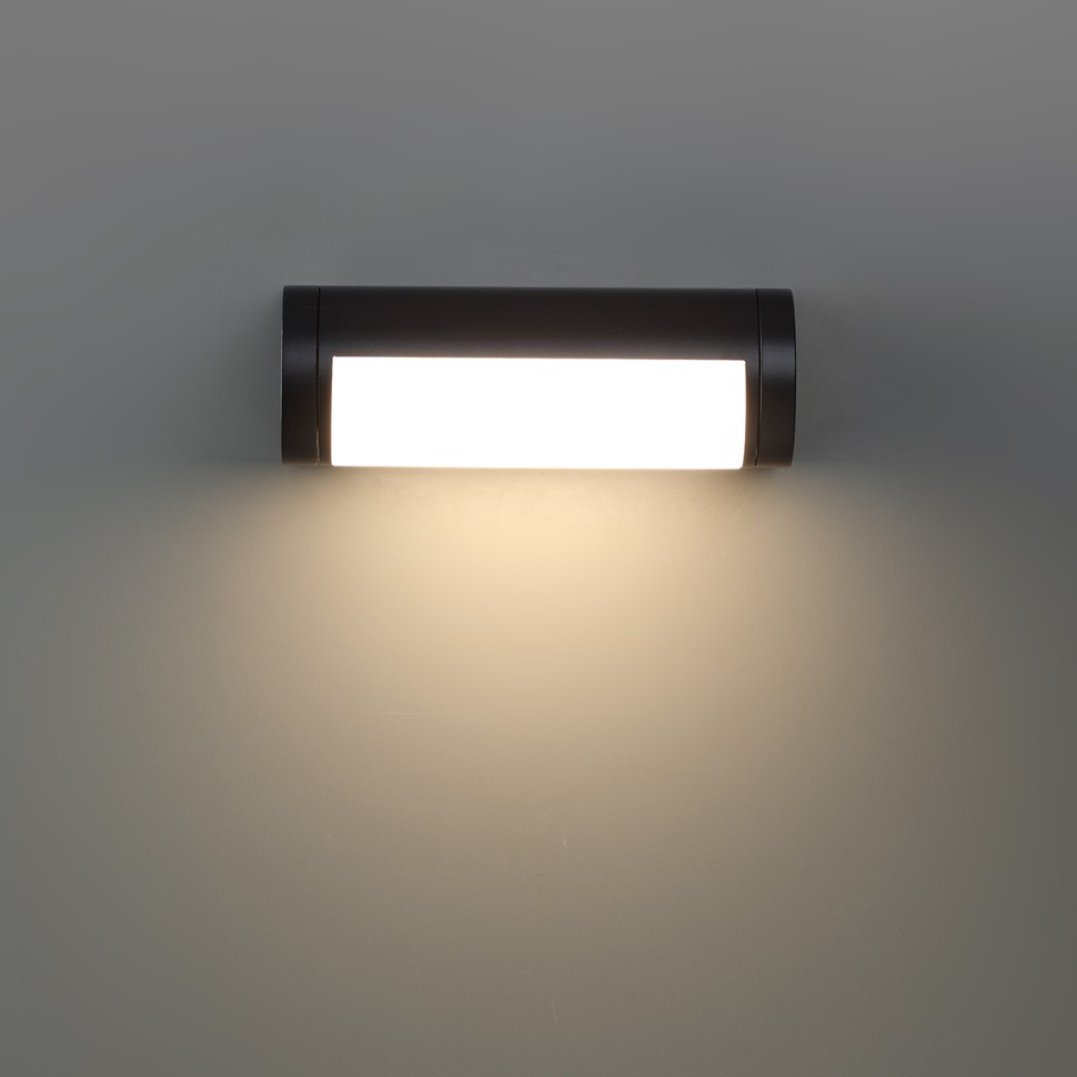 7117/12WL ODEON LIGHT NATURE уличный настенный светодиодный светильник TWINSET, чёрный/металл IP65, 12W, 3000K, угол рассеивания 120°, подвижный плафон