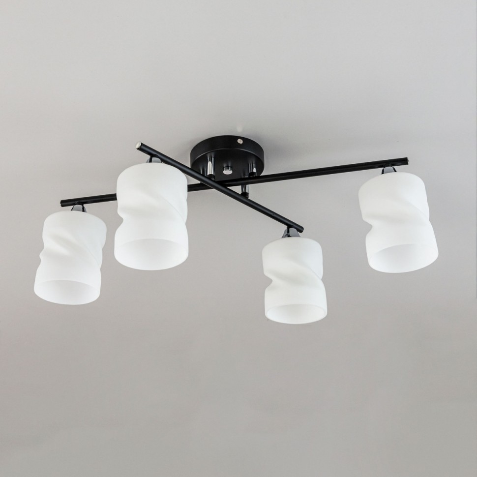 CL132145 Citilux Потолочный светильник Нильс, черный, хром, E27*4*60W