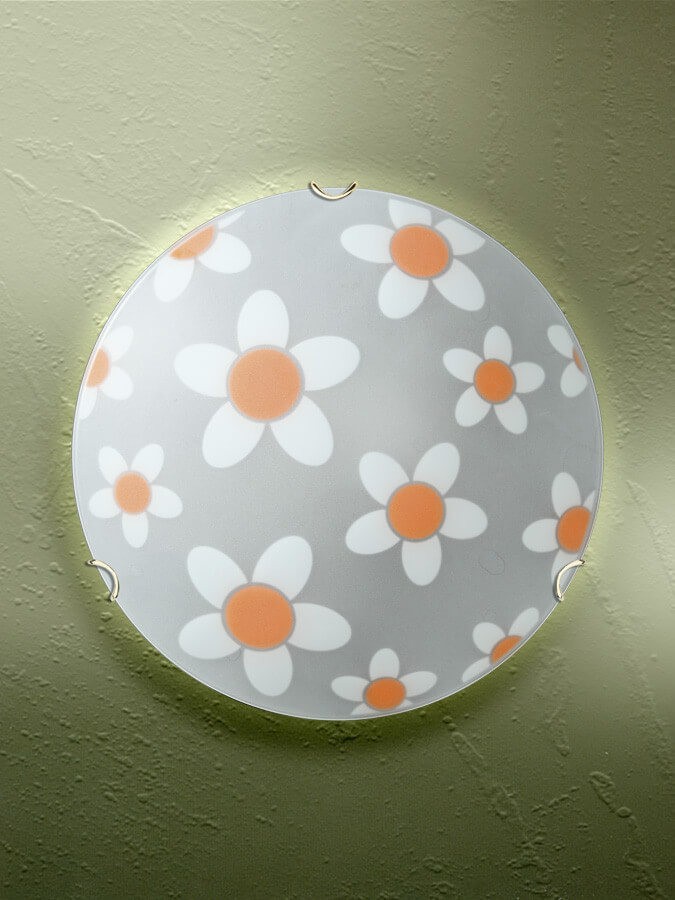 V6015/2A VitaLuce настенно-потолочный светильник Тарелка с цветами, 30см, Е27*2*60Вт