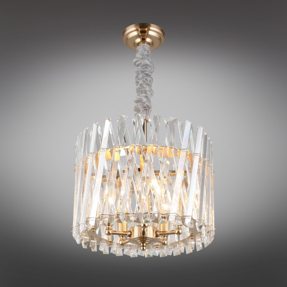 APL.808.13.05 APLOYT подвесная хрустальная люстра Verene, Е14*5, 40см диаметр, золото