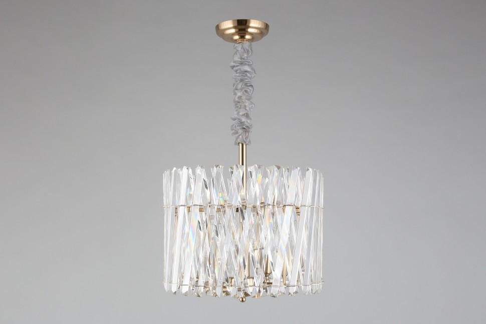 APL.808.13.05 APLOYT подвесная хрустальная люстра Verene, Е14*5, 40см диаметр, золото