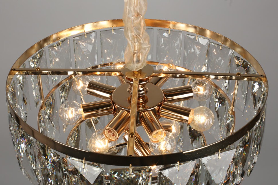 OML-72903-12 OMNILUX каскадная хрустальная люстра Volpedo, E14*12*40W, 48см диаметр