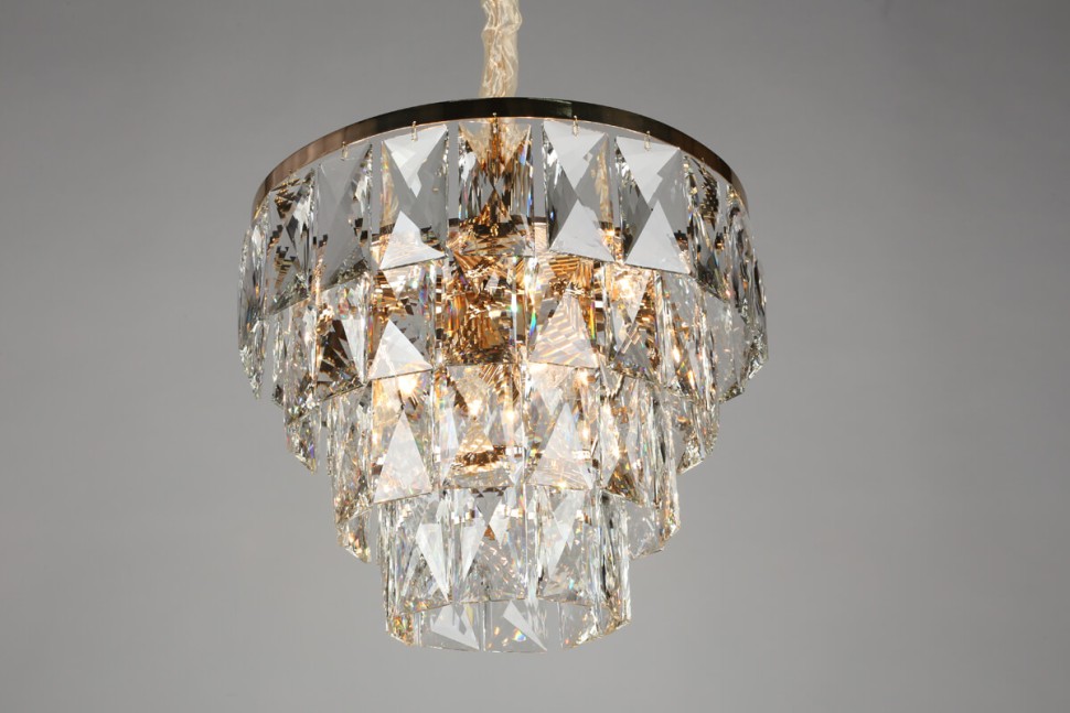 OML-72903-12 OMNILUX каскадная хрустальная люстра Volpedo, E14*12*40W, 48см диаметр