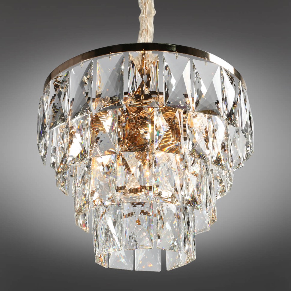 OML-72903-12 OMNILUX каскадная хрустальная люстра Volpedo, E14*12*40W, 48см диаметр